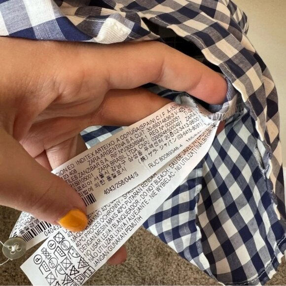 Zara Gingham Tie Front dress - Picture 3 of 6